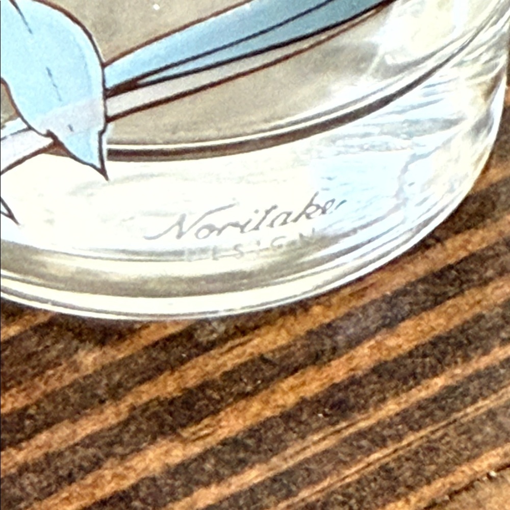 Noritake Floral Glass Set with Blue and White Accents - Picture 2 of 6